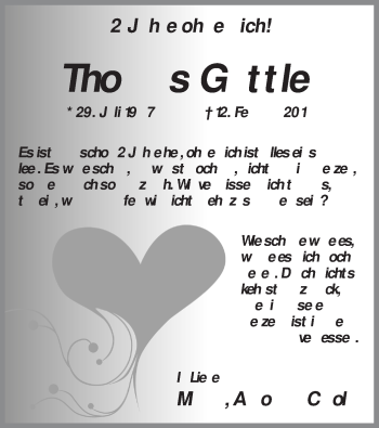 Traueranzeige von Thomas Güttler von MZV