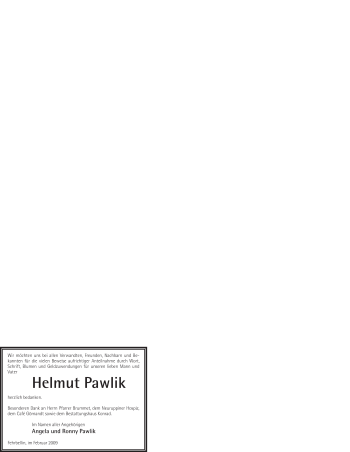 Traueranzeige von Helmut Pawlik von WESTFÄLISCHER ANZEIGER