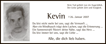 Traueranzeige von Kevin Ferlemann von MZV