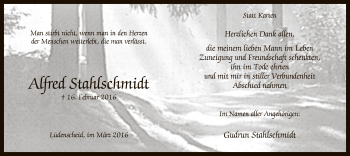 Traueranzeige von Alfred Stahlschmidt von MZV