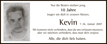 Traueranzeige von Kevin Ferlemann von MZV