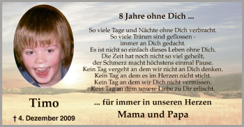 Traueranzeige von Timo  von MZV