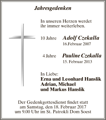 Traueranzeige von Adolf Czekalla von MZV