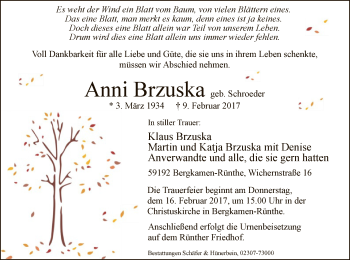 Traueranzeige von Klaus Brzuska von MZV