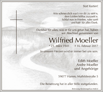 Traueranzeige von Wilfried Moeller von MZV