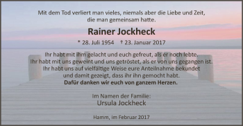 Traueranzeige von Rainer Jockheck von MZV