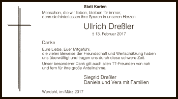 Traueranzeige von Ullrich Dreßler von MZV