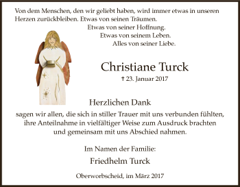 Traueranzeige von Christiane Turck von MZV
