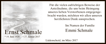 Traueranzeige von Ernst Schmale von MZV