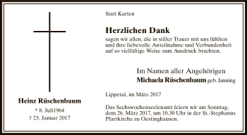 Traueranzeige von Heinz Rüschenbaum von MZV
