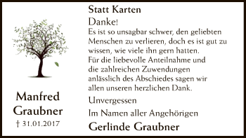 Traueranzeige von Manfred Graubner von MZV
