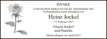 Traueranzeige von Heinz Jockel von MZV