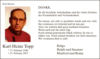 Traueranzeige von Karl-Heinz Topp von MZV