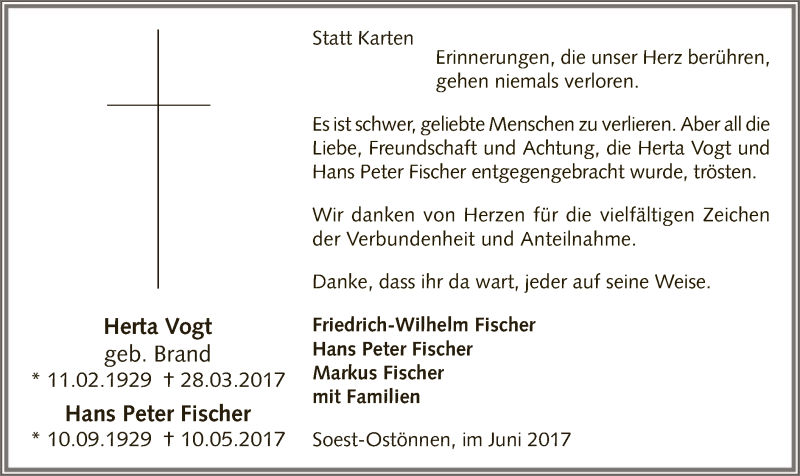  Traueranzeige für In Gedenken  vom 24.06.2017 aus MZV