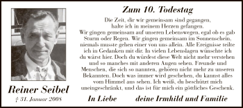 Traueranzeige von Reiner Seibel von MZV