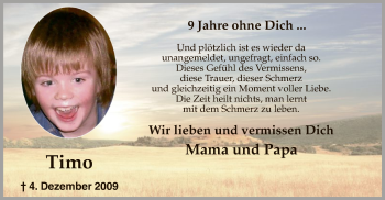 Traueranzeige von Timo  von MZV