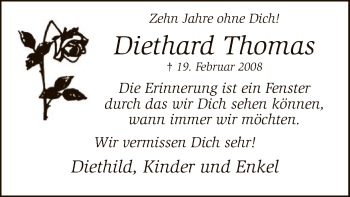 Traueranzeige von Diethard Thomas von MZV