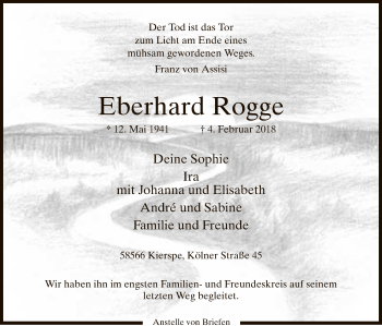 Traueranzeige von Eberhard Rogge von MZV