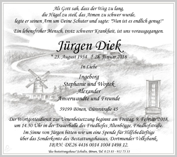 Traueranzeige von Jürgen Diek von MZV