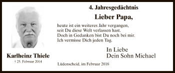 Traueranzeige von Karlheinz Thiele von MZV