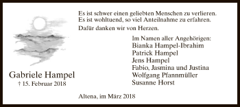 Traueranzeige von Gabriele Hampel von MZV