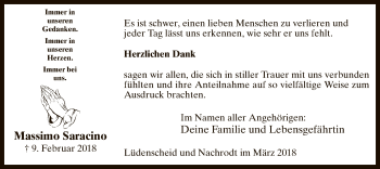 Traueranzeige von Massimo Saracino von MZV