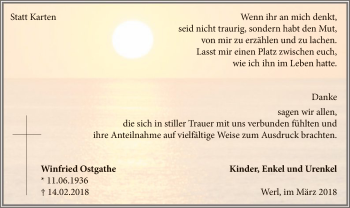 Traueranzeige von Winfried Ostgathe von MZV