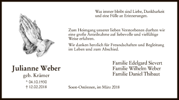 Traueranzeige von Julianne Weber von MZV