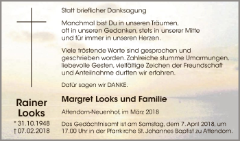 Traueranzeige von Rainer Looks von MZV
