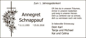 Traueranzeige von Annegret Schnappauf von MZV