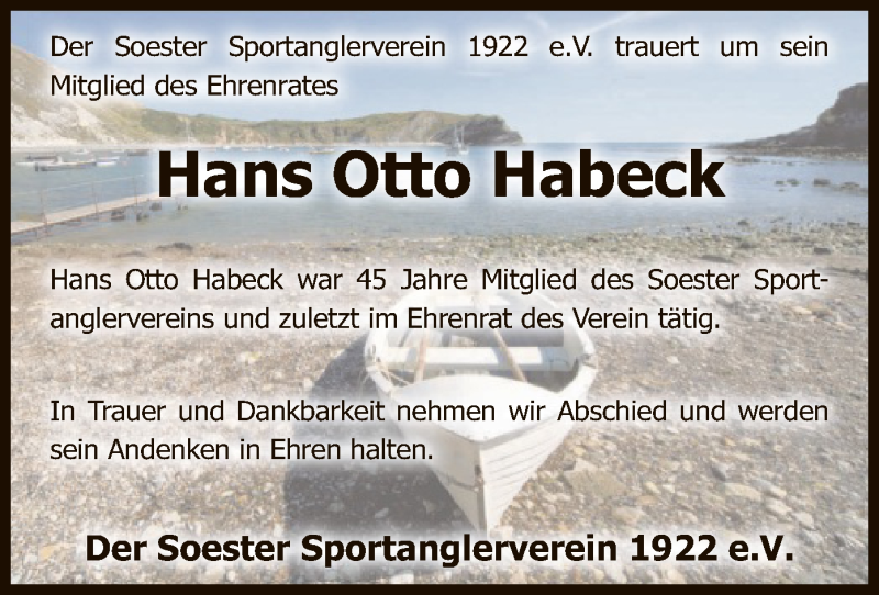  Traueranzeige für Hans Otto Habeck vom 19.01.2019 aus MZV