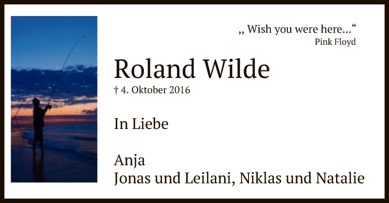  Traueranzeige für Roland Wilde vom 05.10.2019 aus MZV