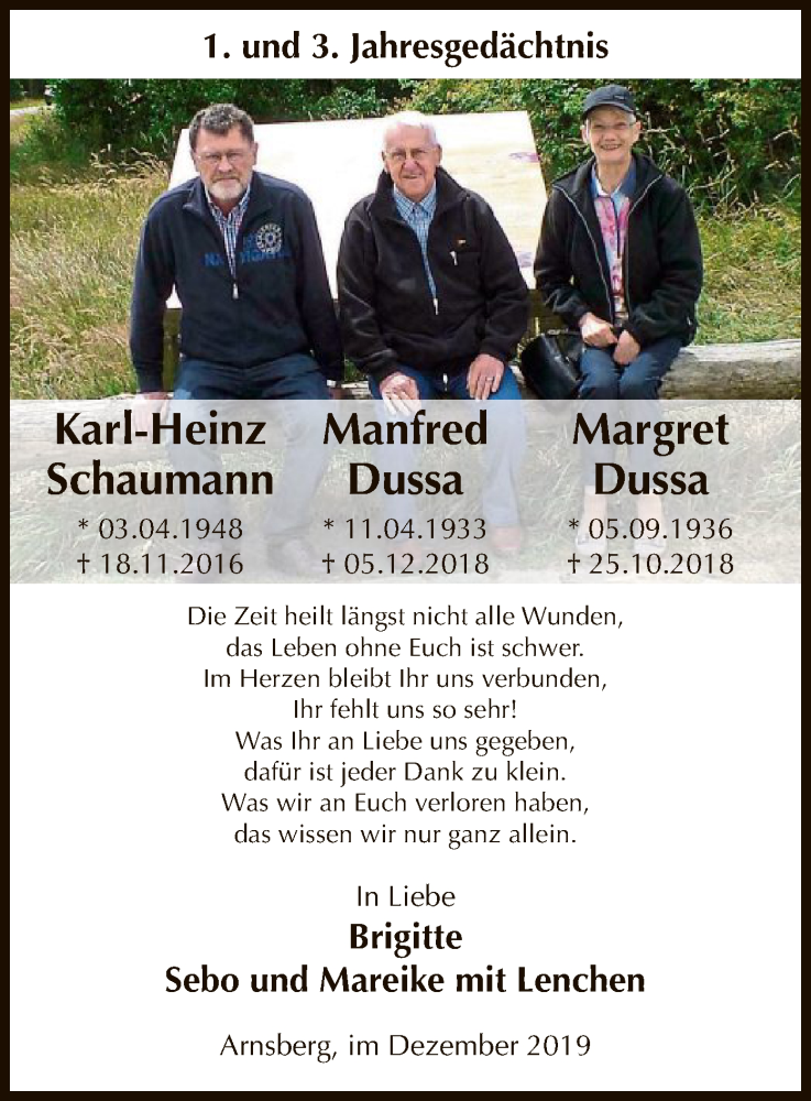  Traueranzeige für Jahresgedächtnis  vom 07.12.2019 aus MZV