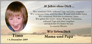 Traueranzeige von Timo  von MZV