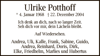 Traueranzeige von Ulrike Potthoff von MZV