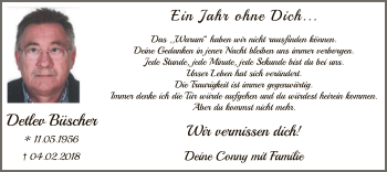 Traueranzeige von Detlev Büscher von MZV