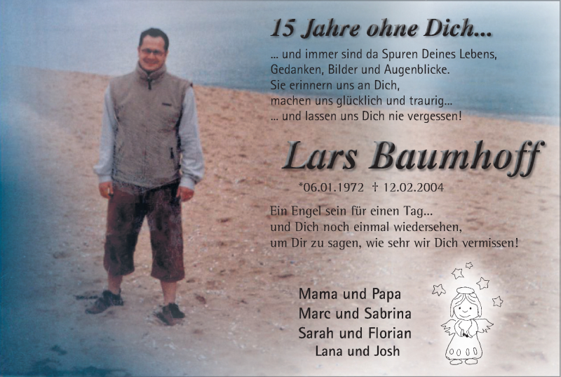  Traueranzeige für Lars Baumhoff vom 09.02.2019 aus HSK