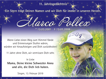 Traueranzeige von Marco Pollex von HSK
