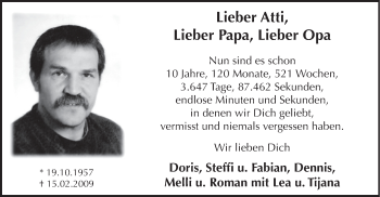 Traueranzeige von Atti Jark von HSK