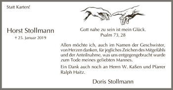 Traueranzeige von Horst Stollmann von MZV