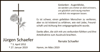 Traueranzeige von Jürgen Schaefer von MZV