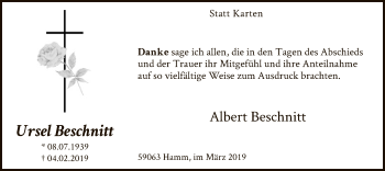 Traueranzeige von Ursel Beschnitt von MZV