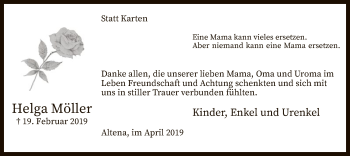 Traueranzeige von Helga Möller von MZV