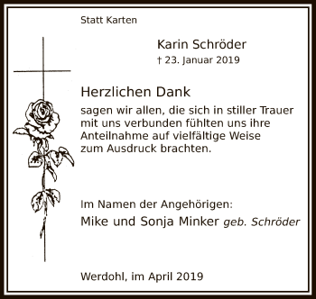 Traueranzeige von Karin Schröder von MZV