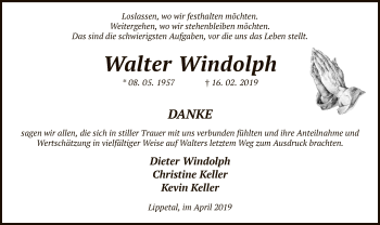 Traueranzeige von Walter Windolph von MZV