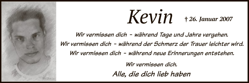  Traueranzeige für Kevin Ferlemann vom 27.01.2020 aus MZV