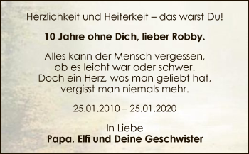 Traueranzeige von Robby  von MZV