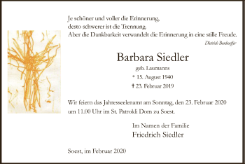 Traueranzeige von Barbara Siedler von MZV
