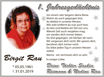 Traueranzeige von Birgit Rau von MZV