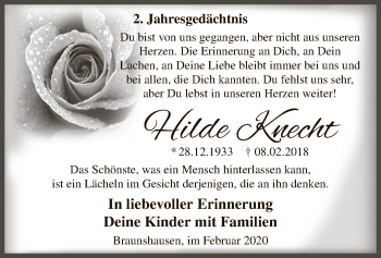 Traueranzeige von Hilde Knecht von MZV